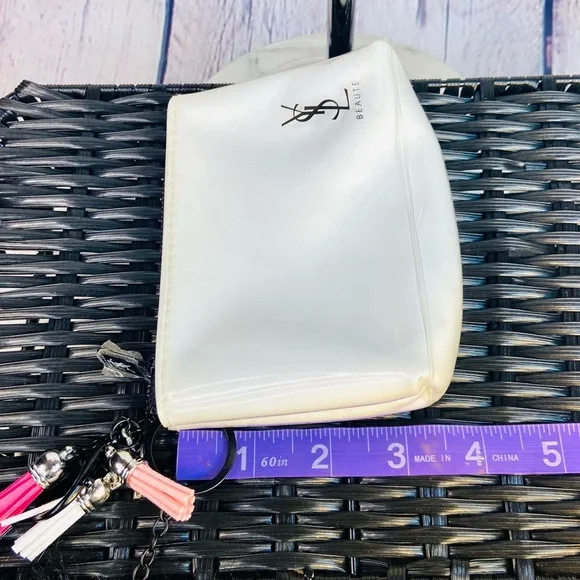 YSL keychain pouch with handmade pom and charms - Picture 4 of 8